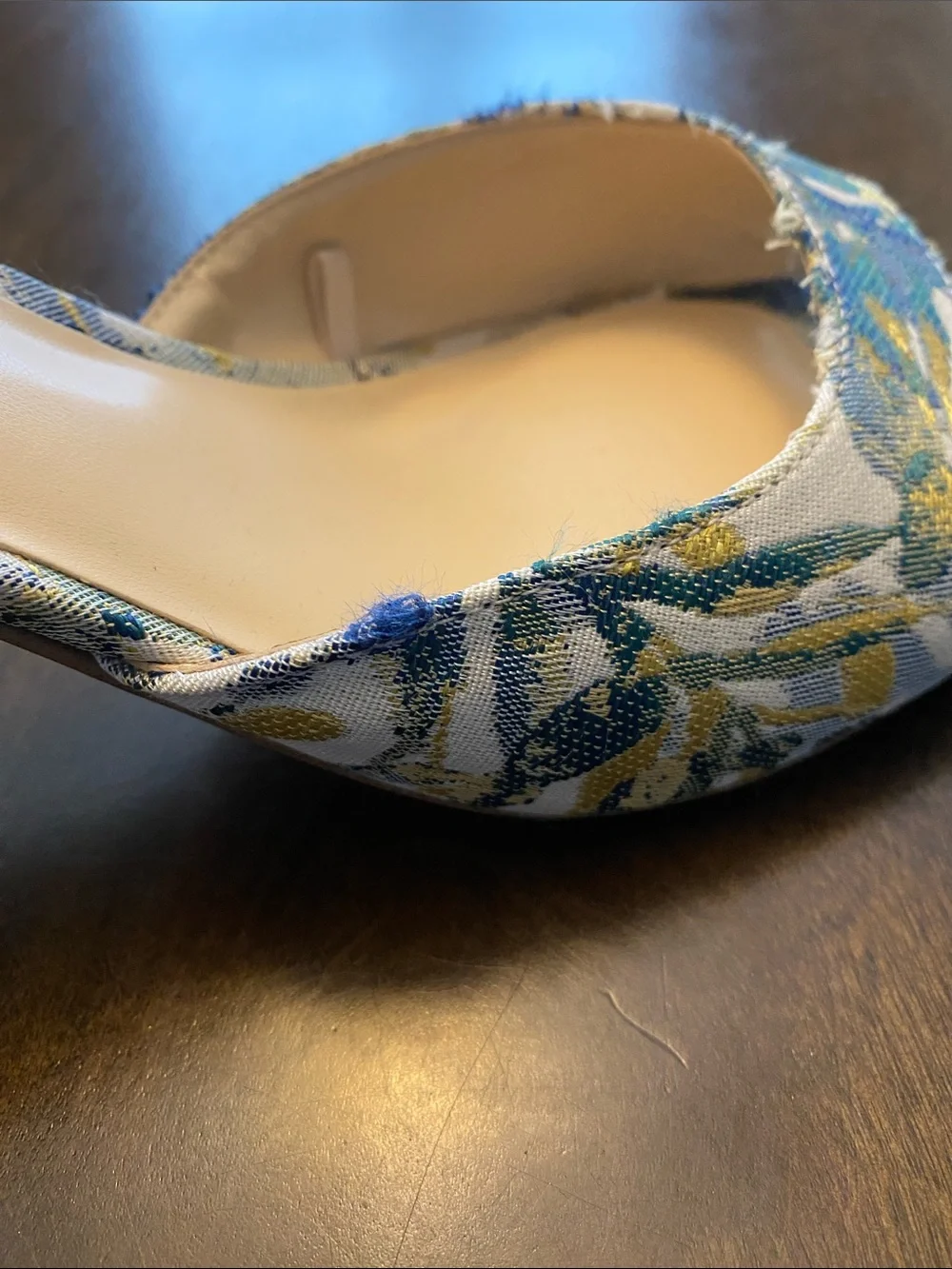 Jessica Simpson Blue Floral Slip-On Mules